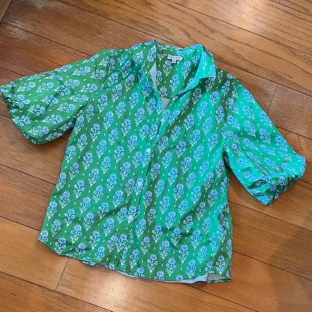 PATTY KIM Green Floral Blouse